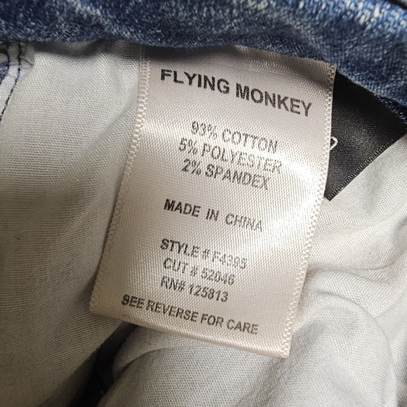 Flying Monkey Distressed Ripped Ankle Jeans Medium Wash 32 - Picture 4 of 13